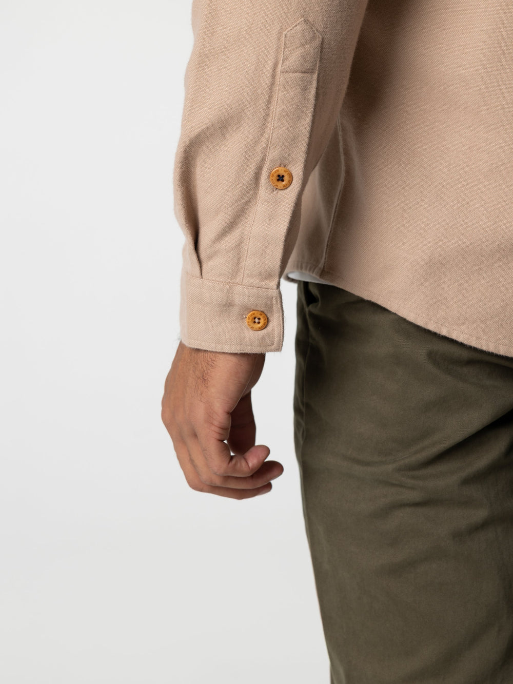 Men Organic Cotton Shirt in Taupe - Gylly