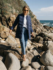 Women Recycled Insulated Coat in Blue - Lapwing