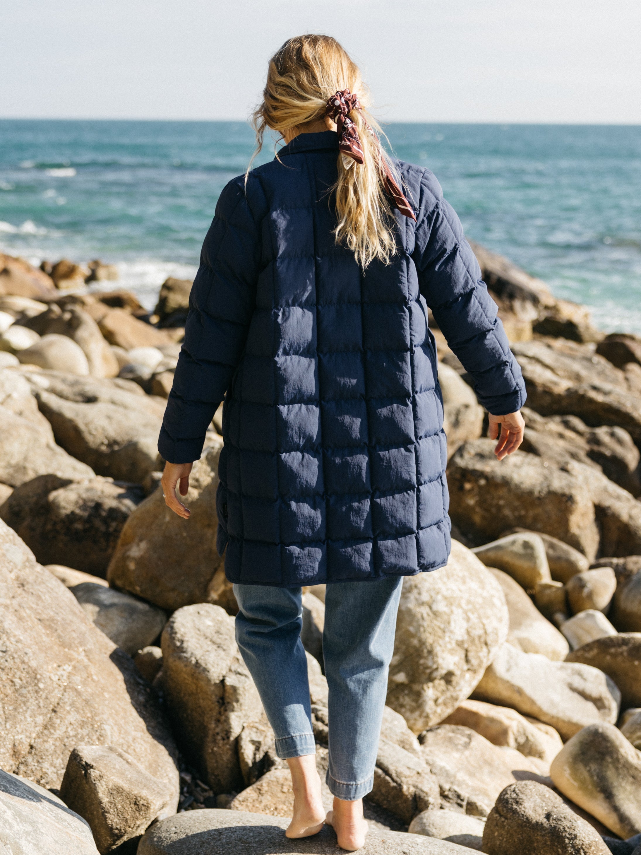 Women Recycled Insulated Coat in Blue - Lapwing