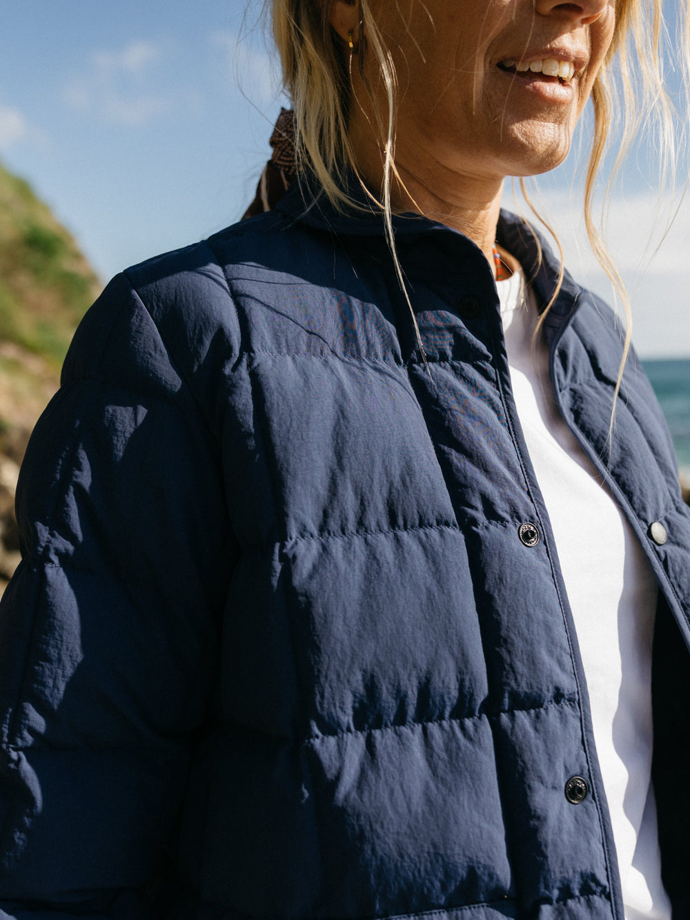 Women Recycled Insulated Coat in Blue - Lapwing