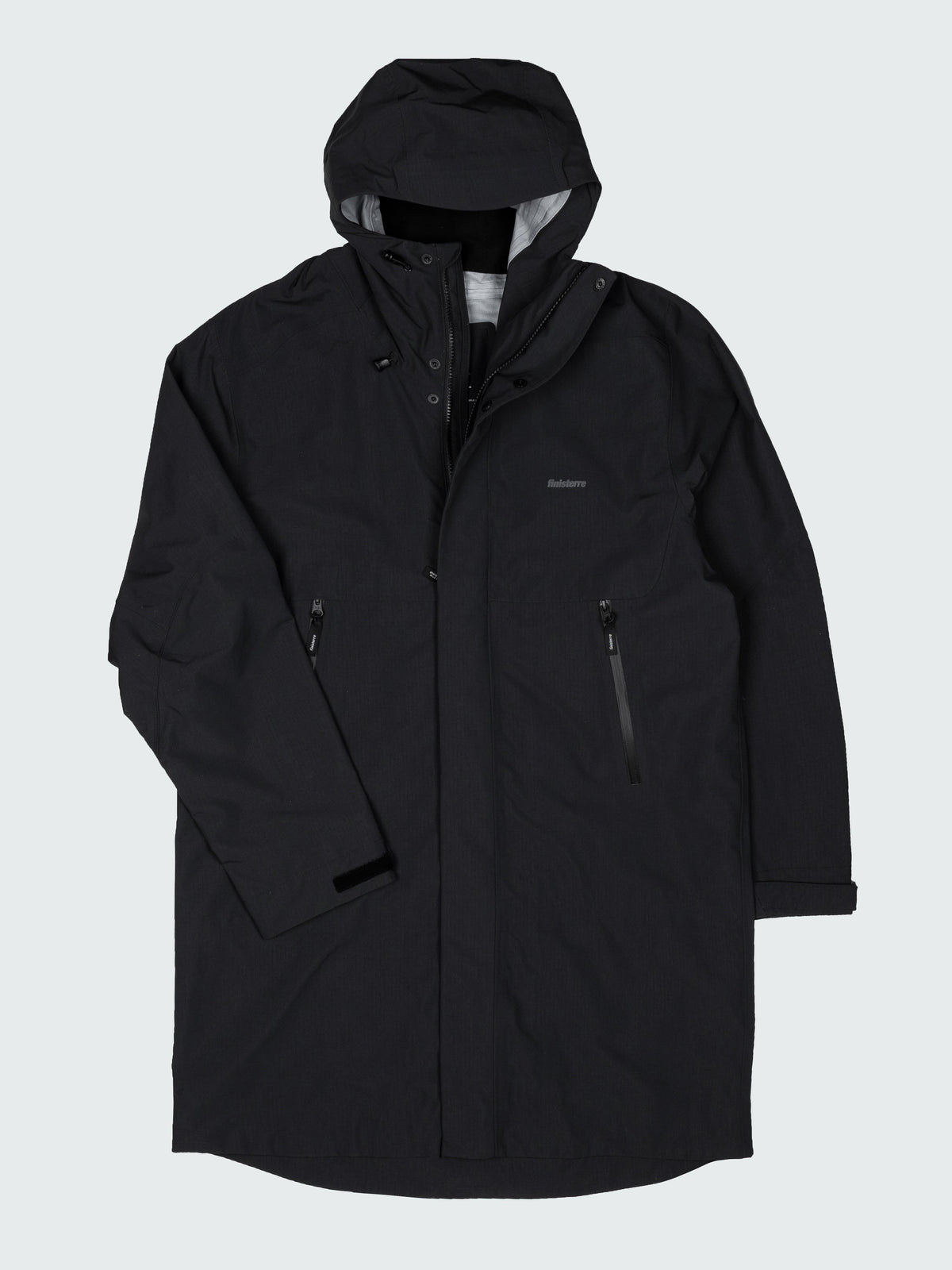 Men Recycled Longline Waterproof in Black