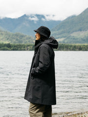 Men Recycled Longline Waterproof in Black