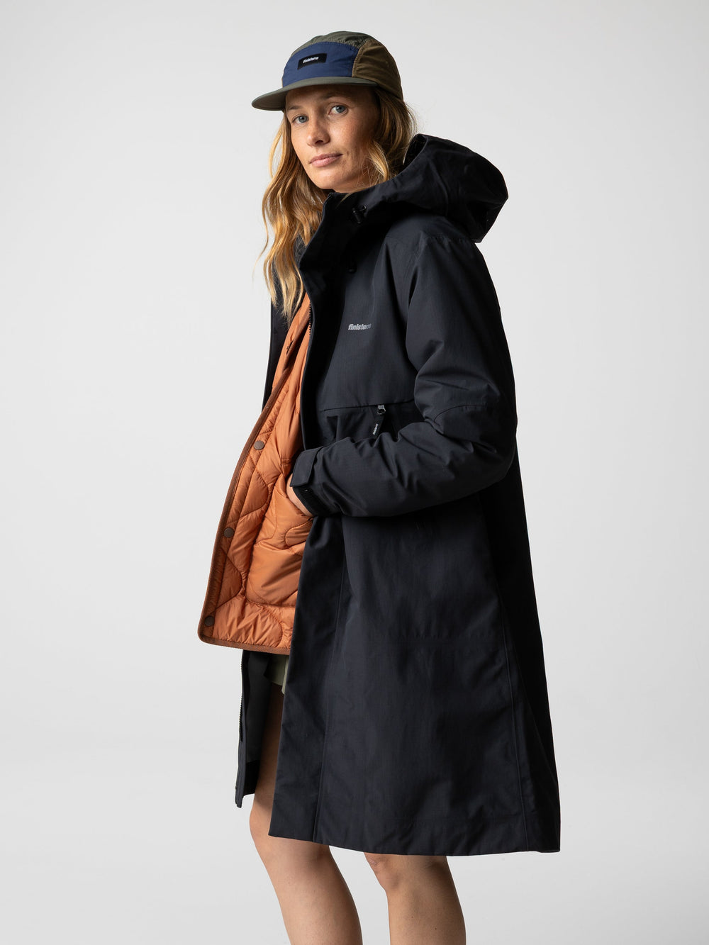 Women Longline Waterproof in Black - Stormbird
