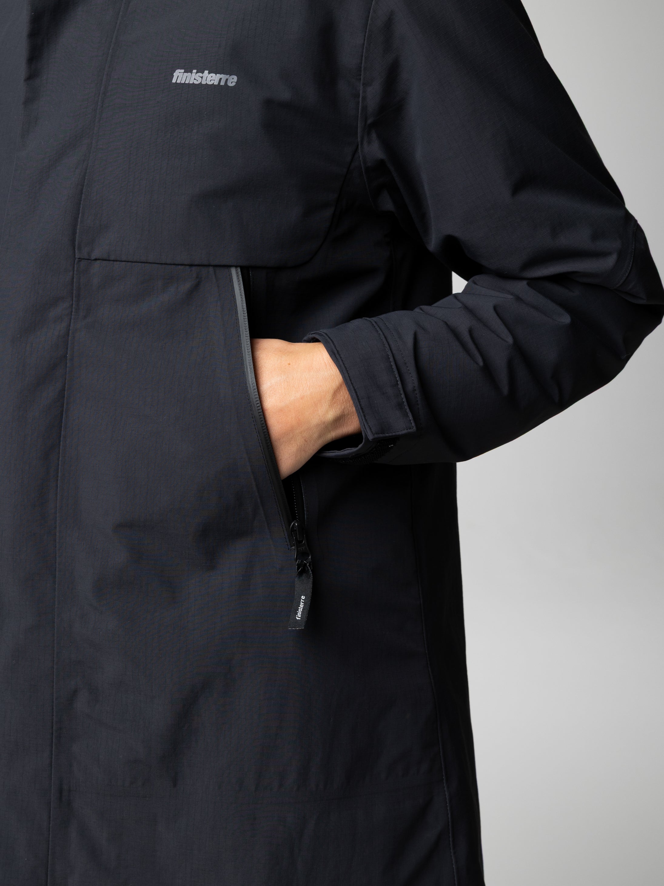 Women Longline Waterproof in Black - Stormbird