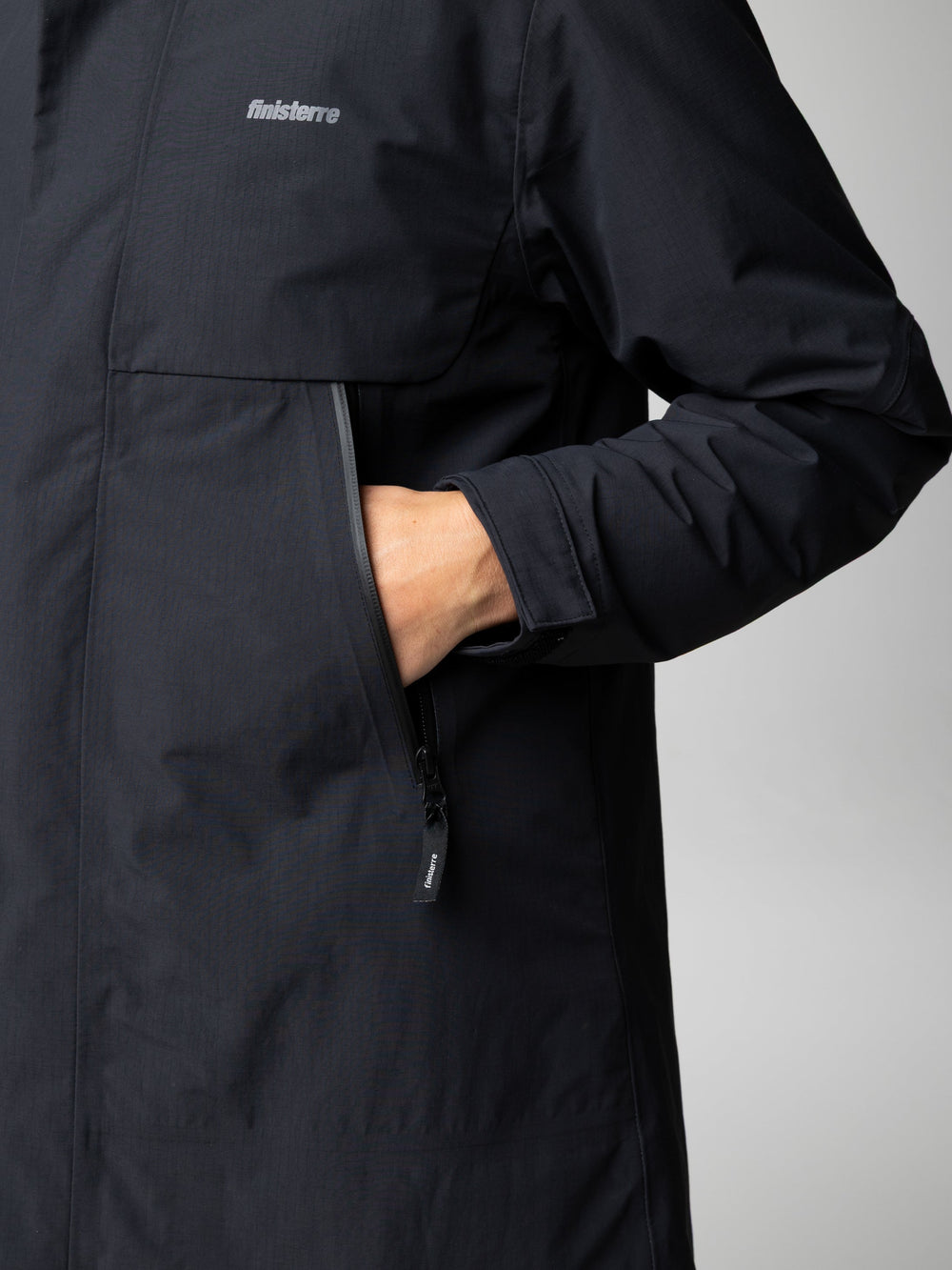 Women Longline Waterproof in Black - Stormbird