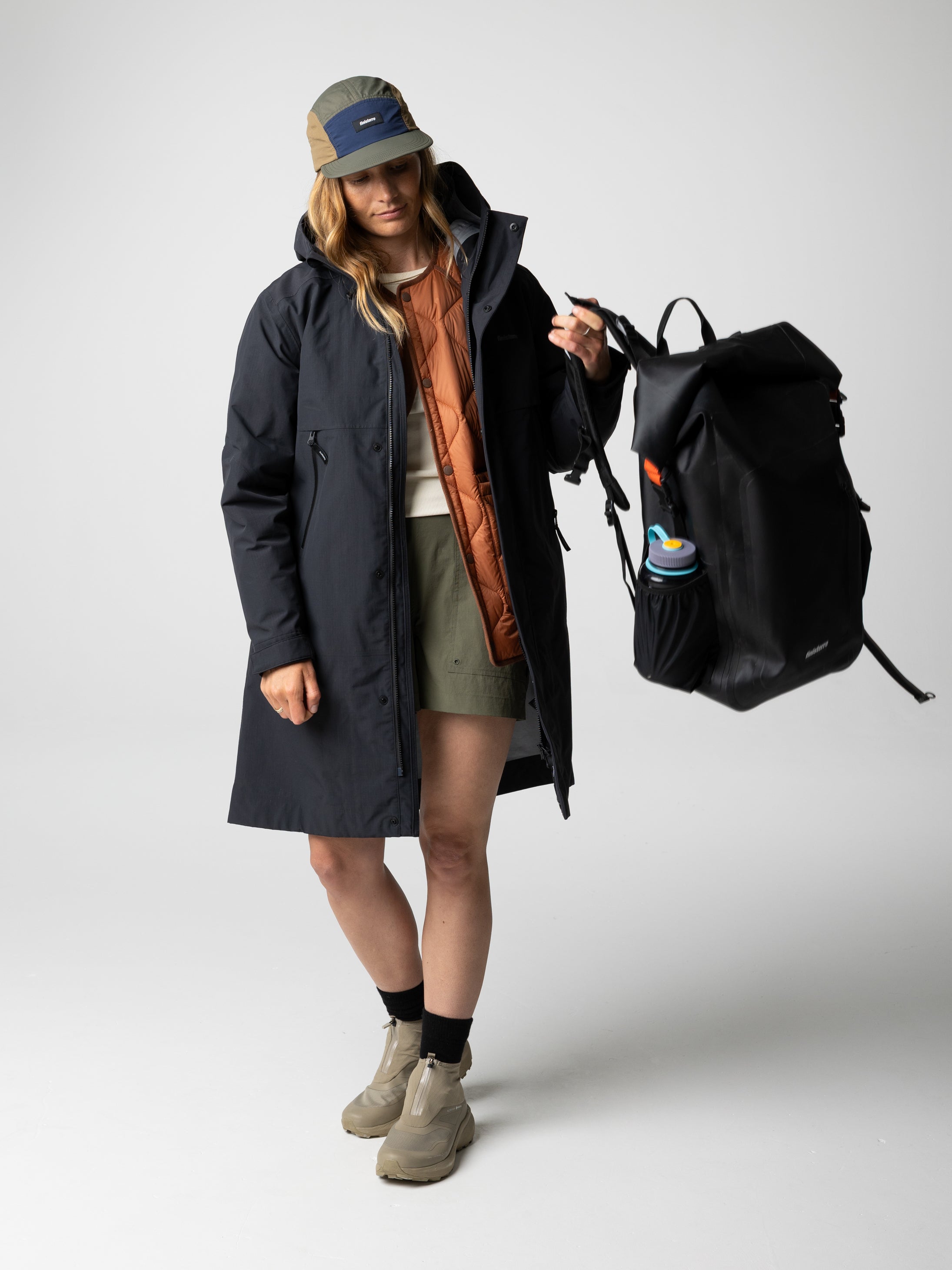 Women Longline Waterproof in Black - Stormbird