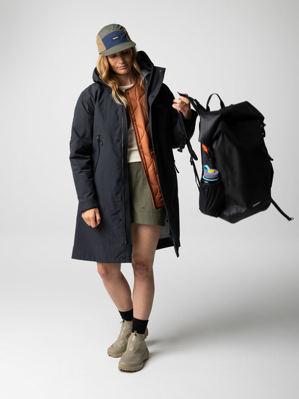 Women Longline Waterproof in Black - Stormbird