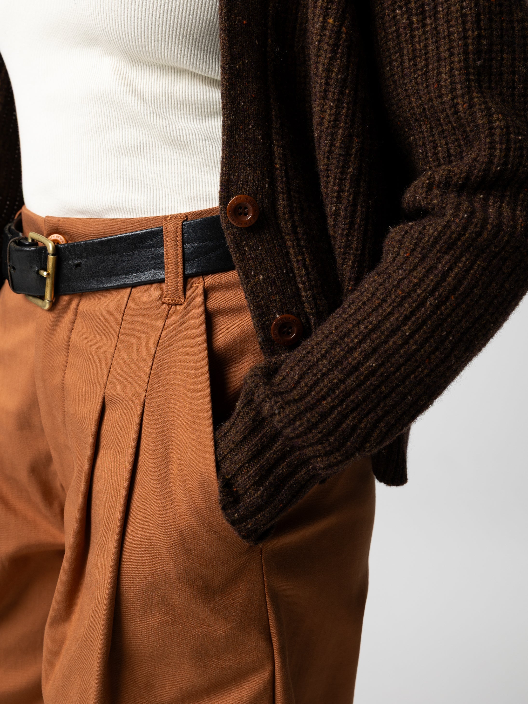 Women Wool Knit Cardigan in Brown - Mora