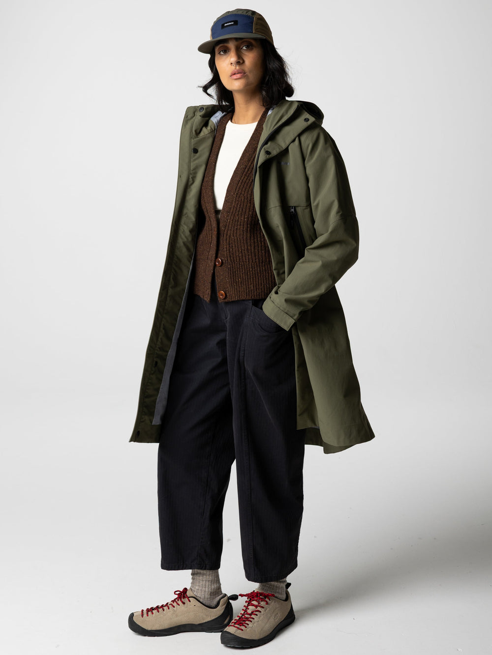 Women Wool Knit Cardigan in Brown - Mora