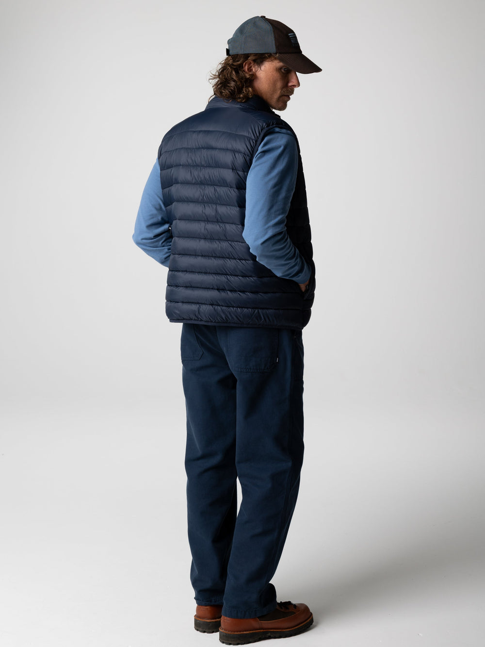 Men Recycled Gilet in Navy - Nimbus