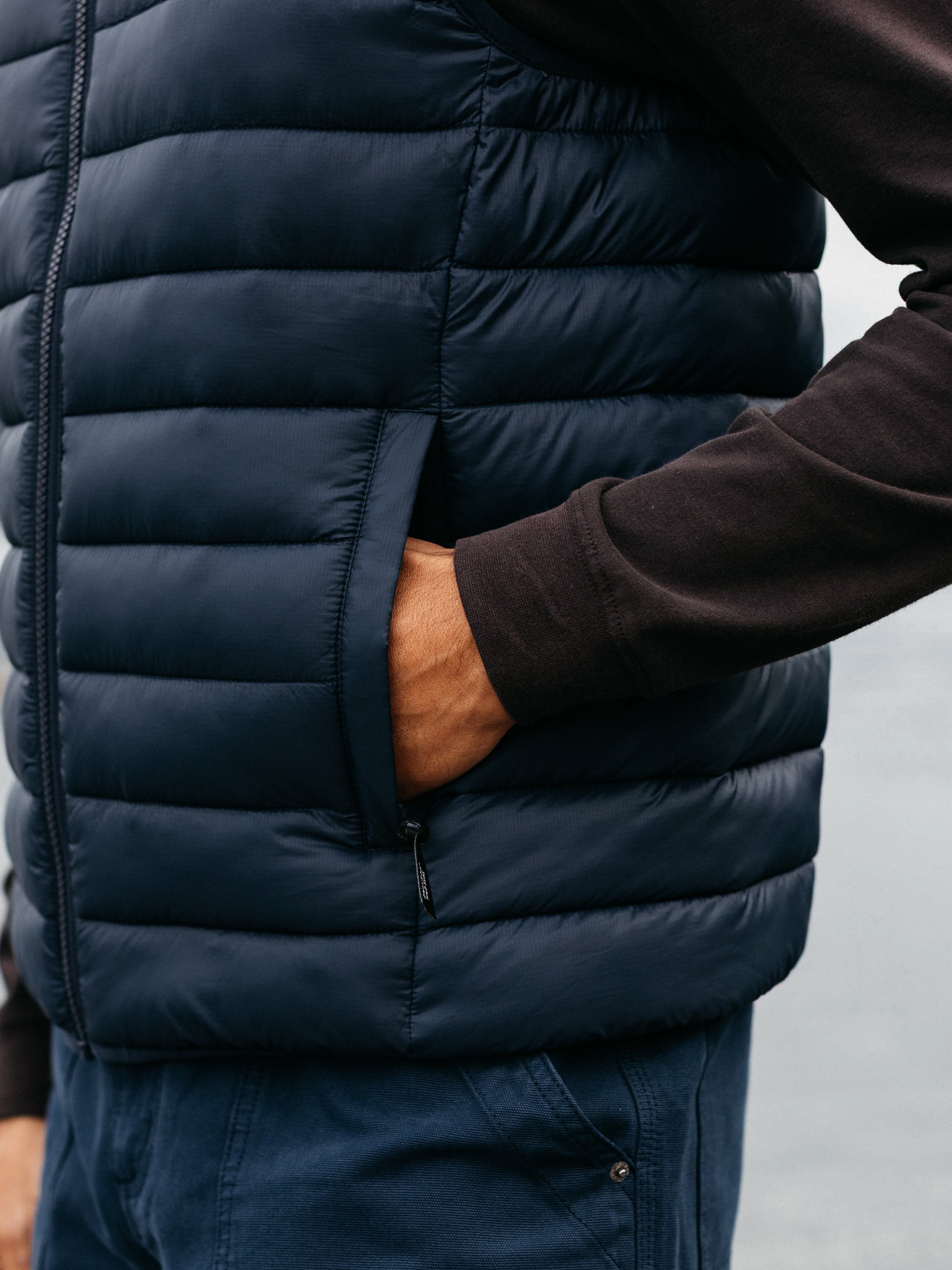 Men Recycled Gilet in Navy - Nimbus