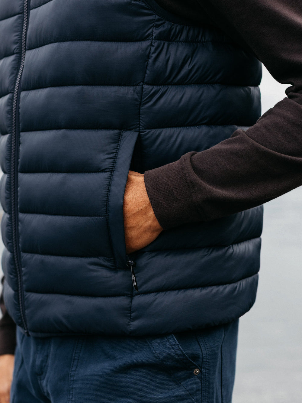 Men Recycled Gilet in Navy - Nimbus