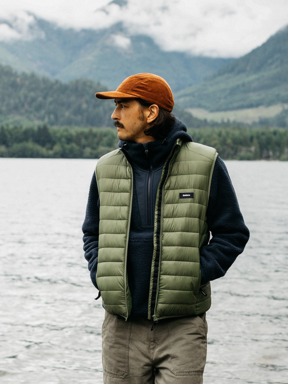 Men Recycled Gilet in Seagrass - Nimbus