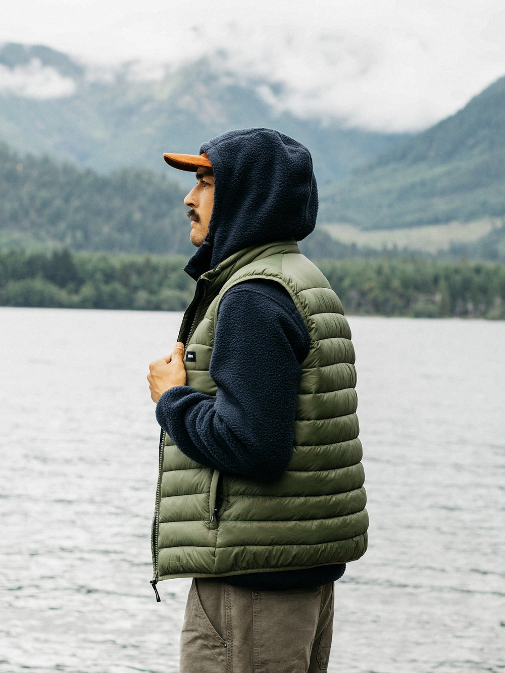 Men Recycled Gilet in Seagrass - Nimbus