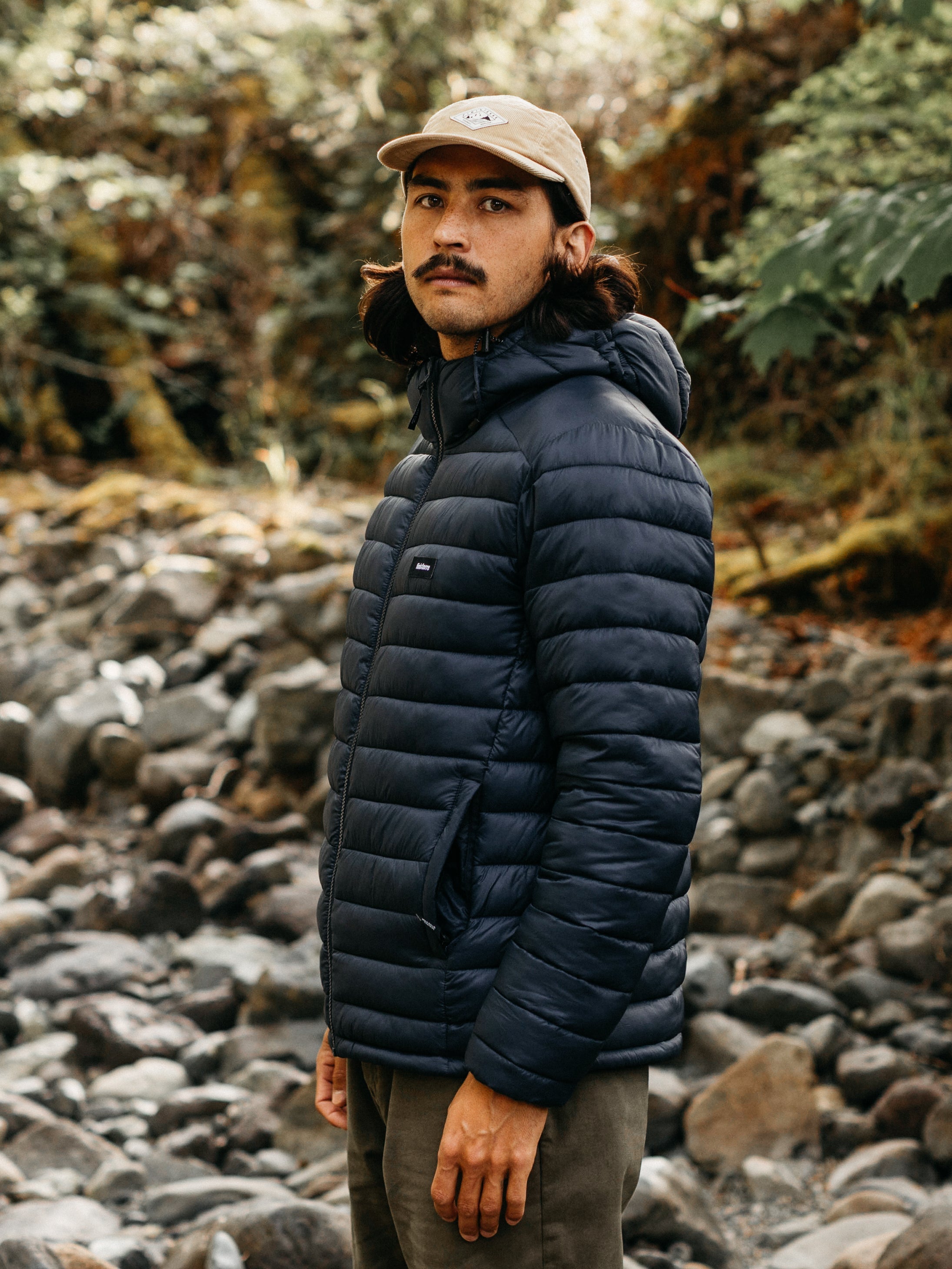 Men Recycled Hooded Jacket in Navy - Nimbus