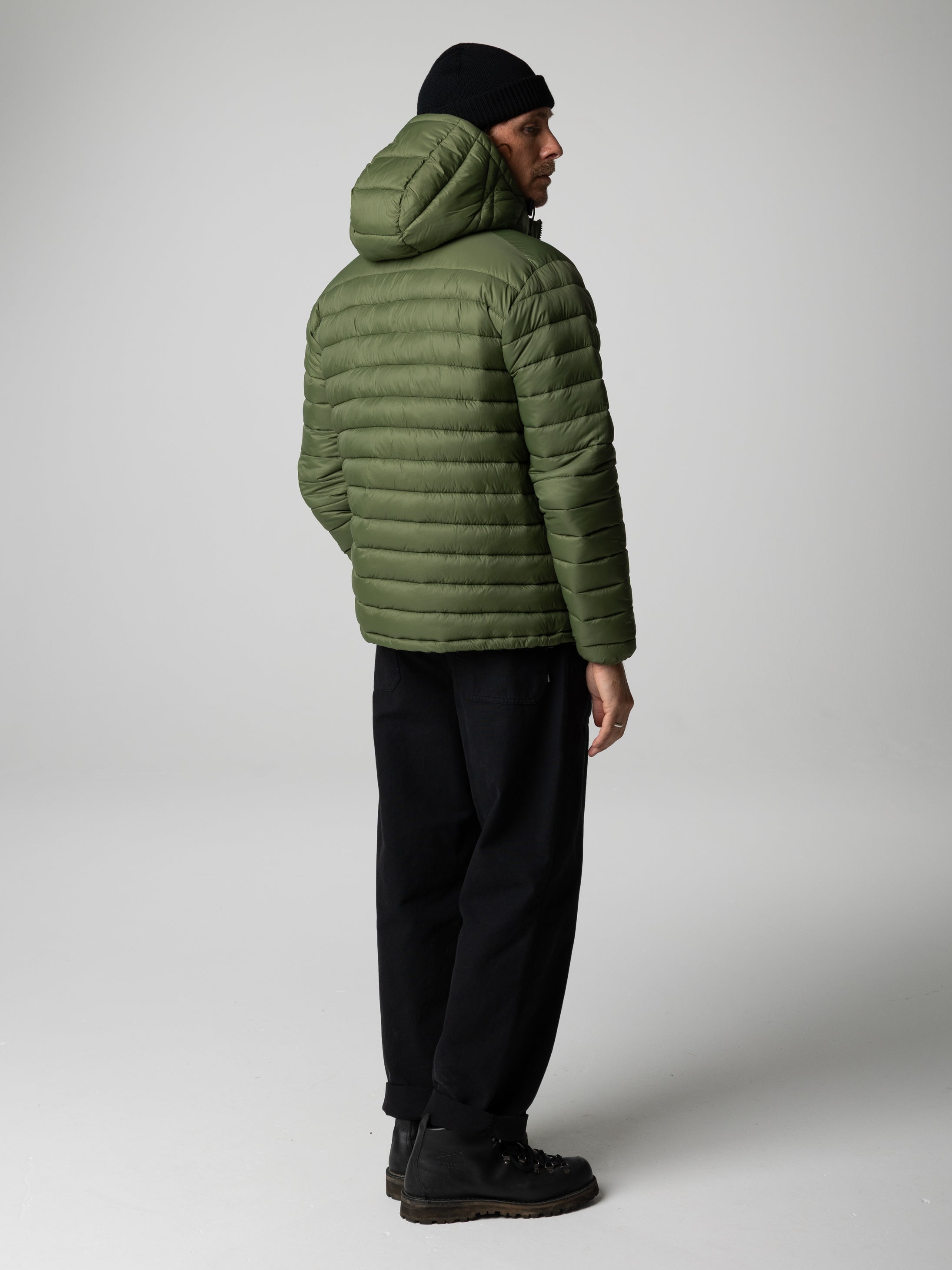 Men Recycled Hooded Jacket in Seagrass - Nimbus