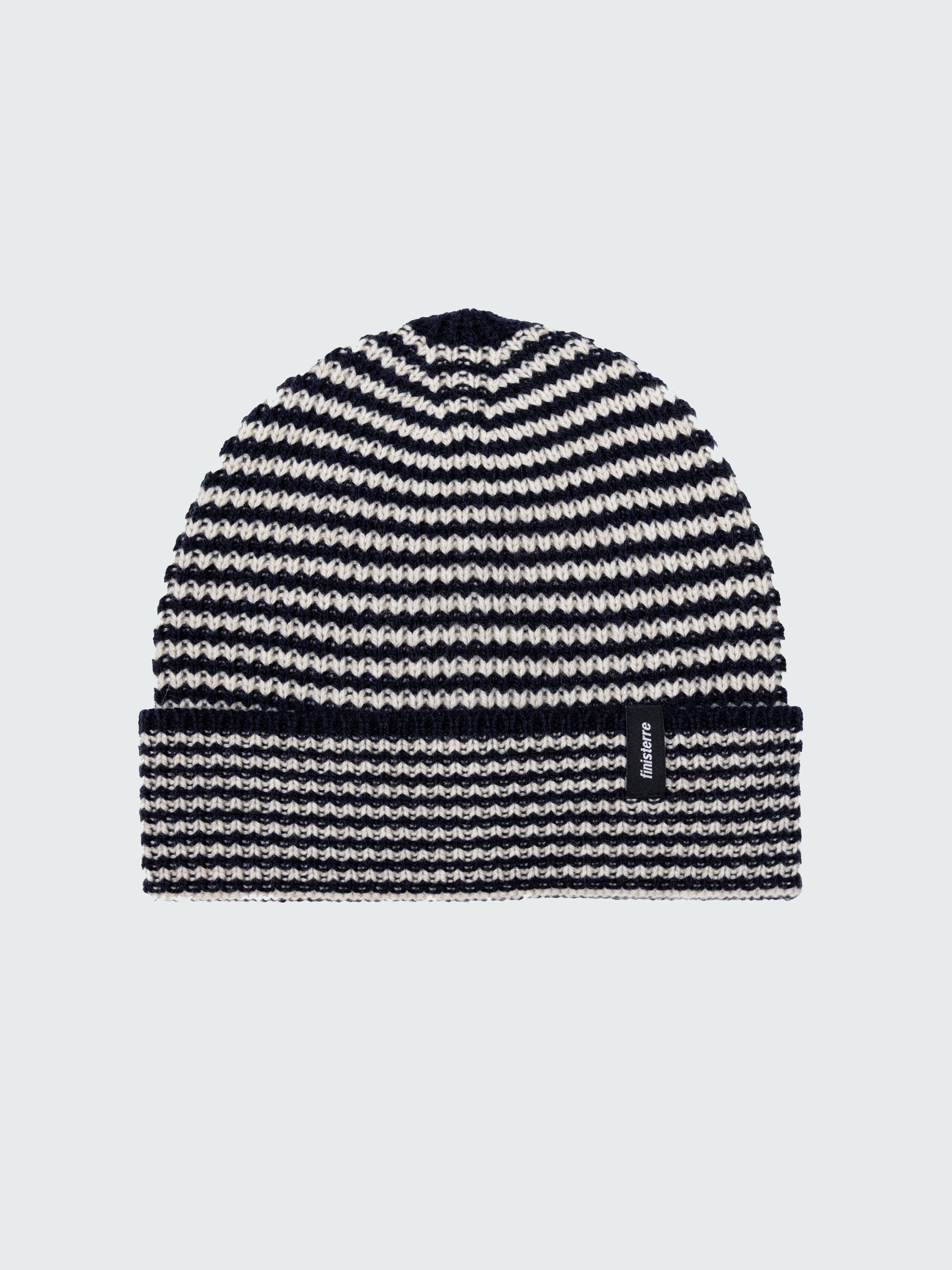 Men/Women Wool Beanie in Navy/Oatmeal - Sedge