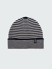 Men/Women Wool Beanie in Navy/Oatmeal - Sedge