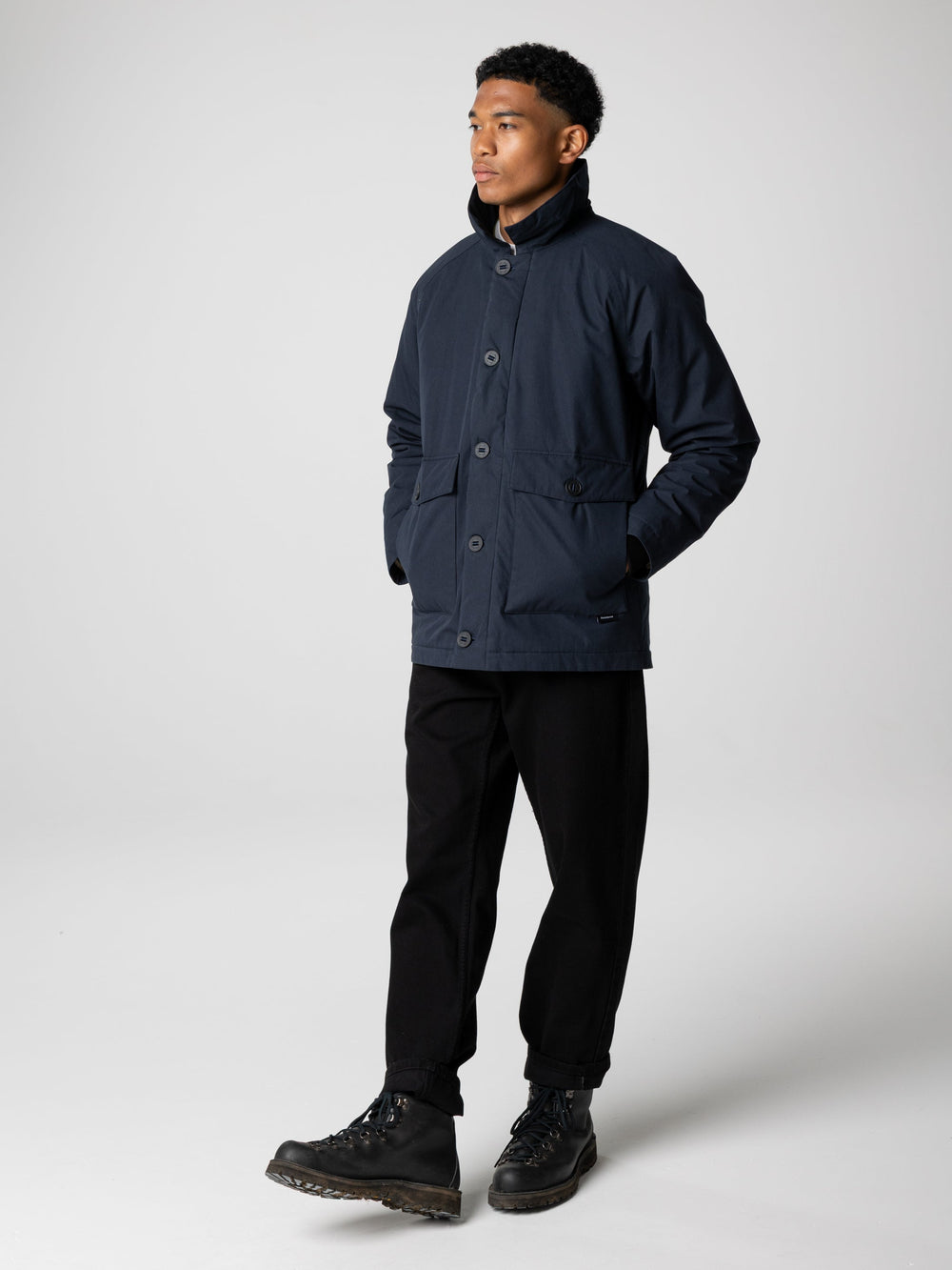 Men Recycled Insulated Jacket in Navy - Shipyard