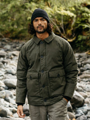 Men Recycled Insulated Jacket in Green - Shipyard
