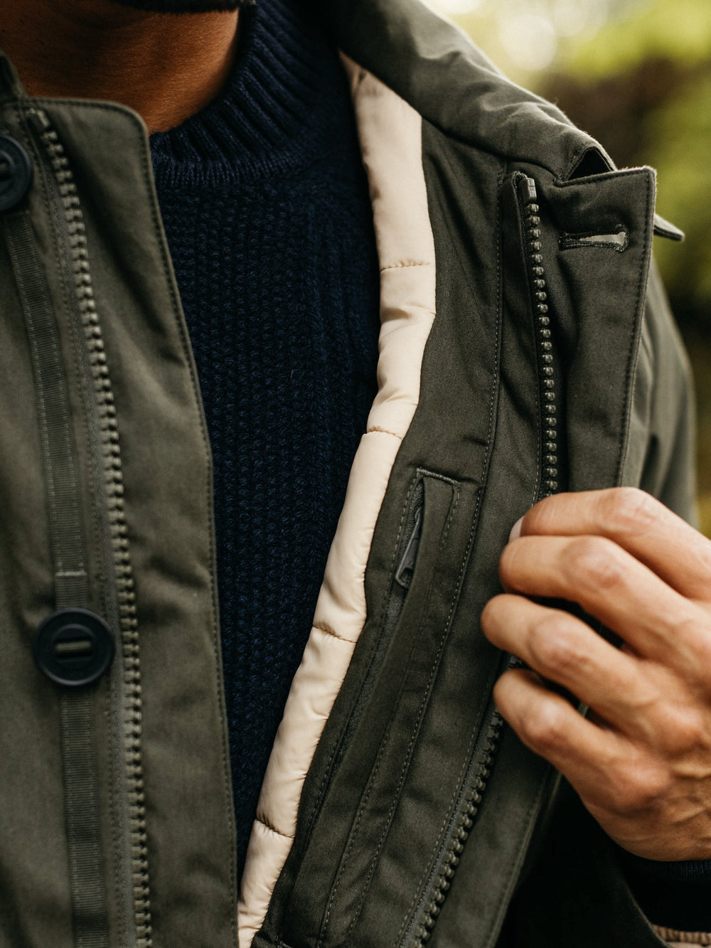 Men Recycled Insulated Jacket in Green - Shipyard