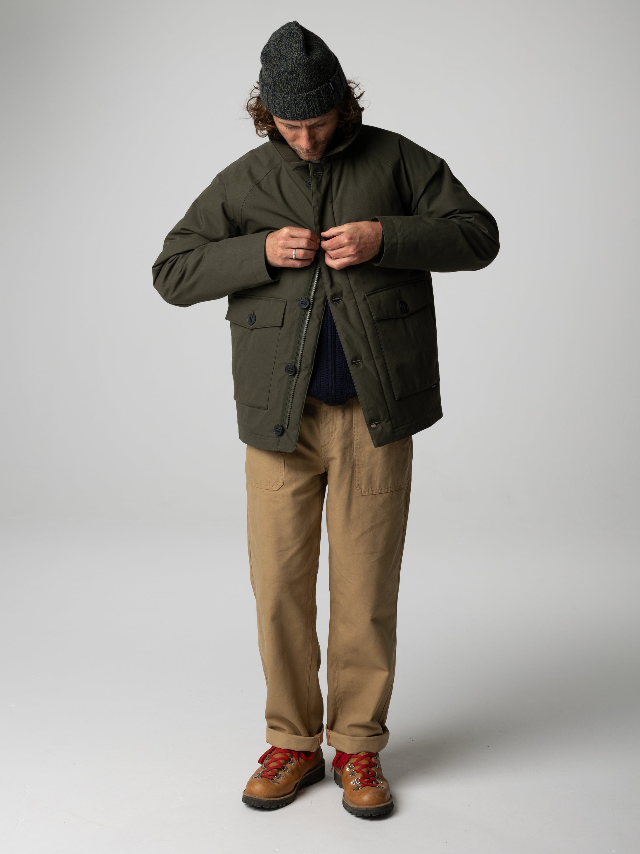 Men Recycled Insulated Jacket in Green - Shipyard