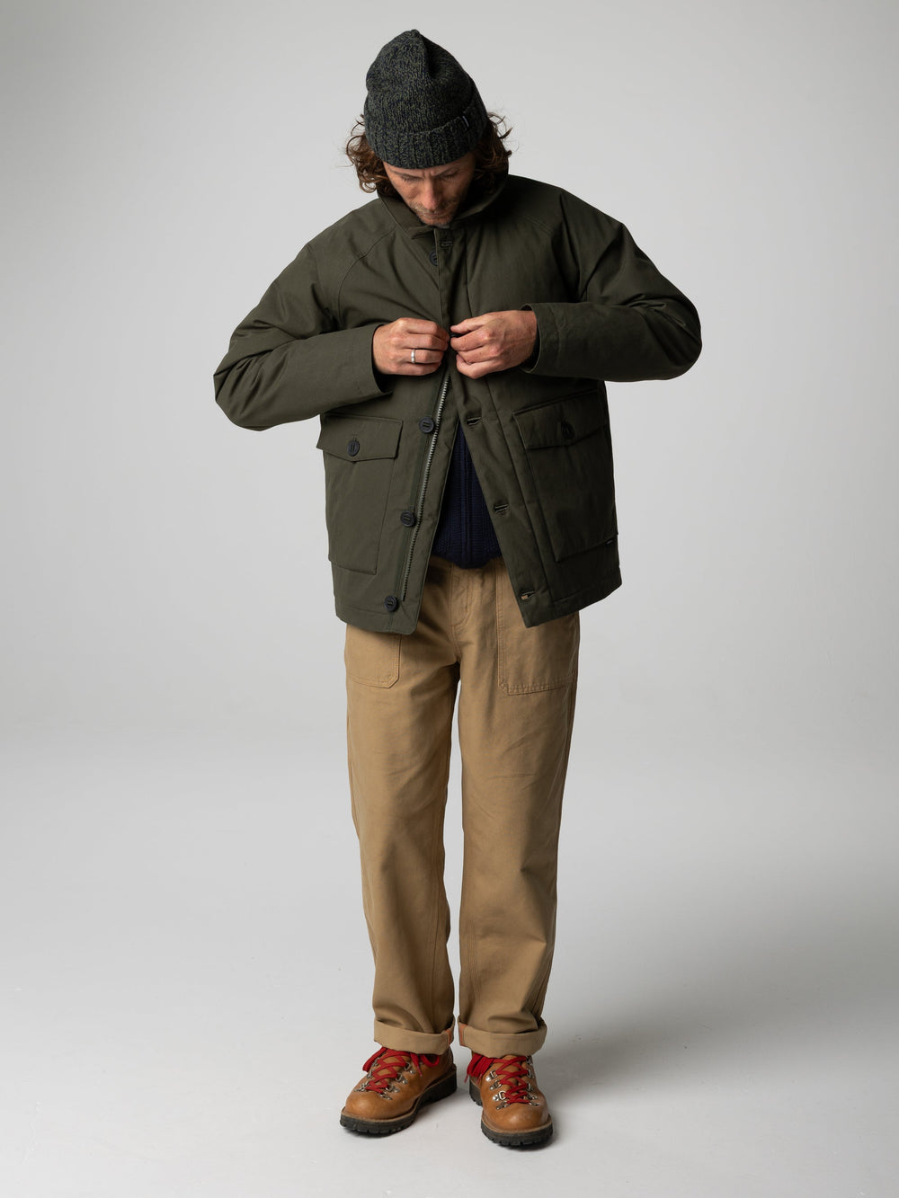 Men Recycled Insulated Jacket in Green - Shipyard