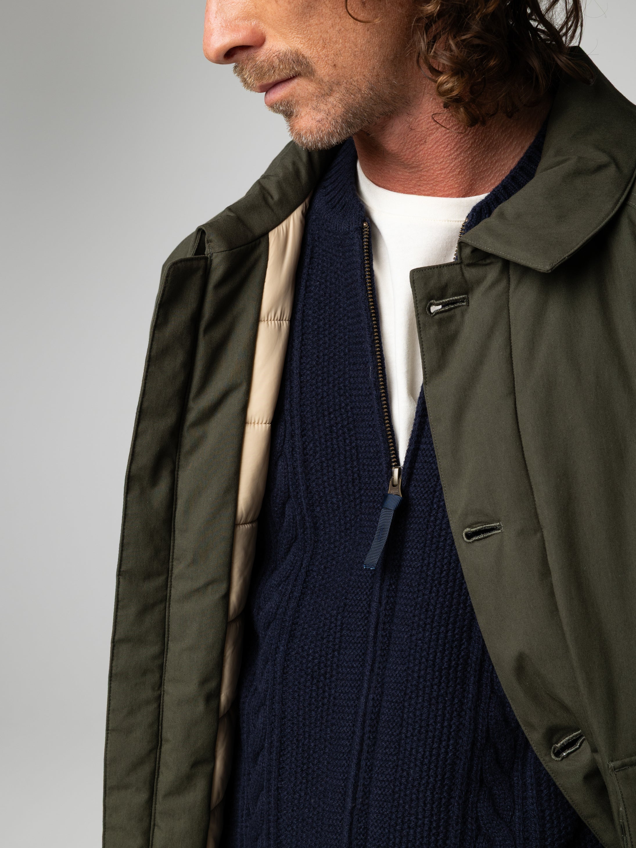 Men Recycled Insulated Jacket in Green - Shipyard