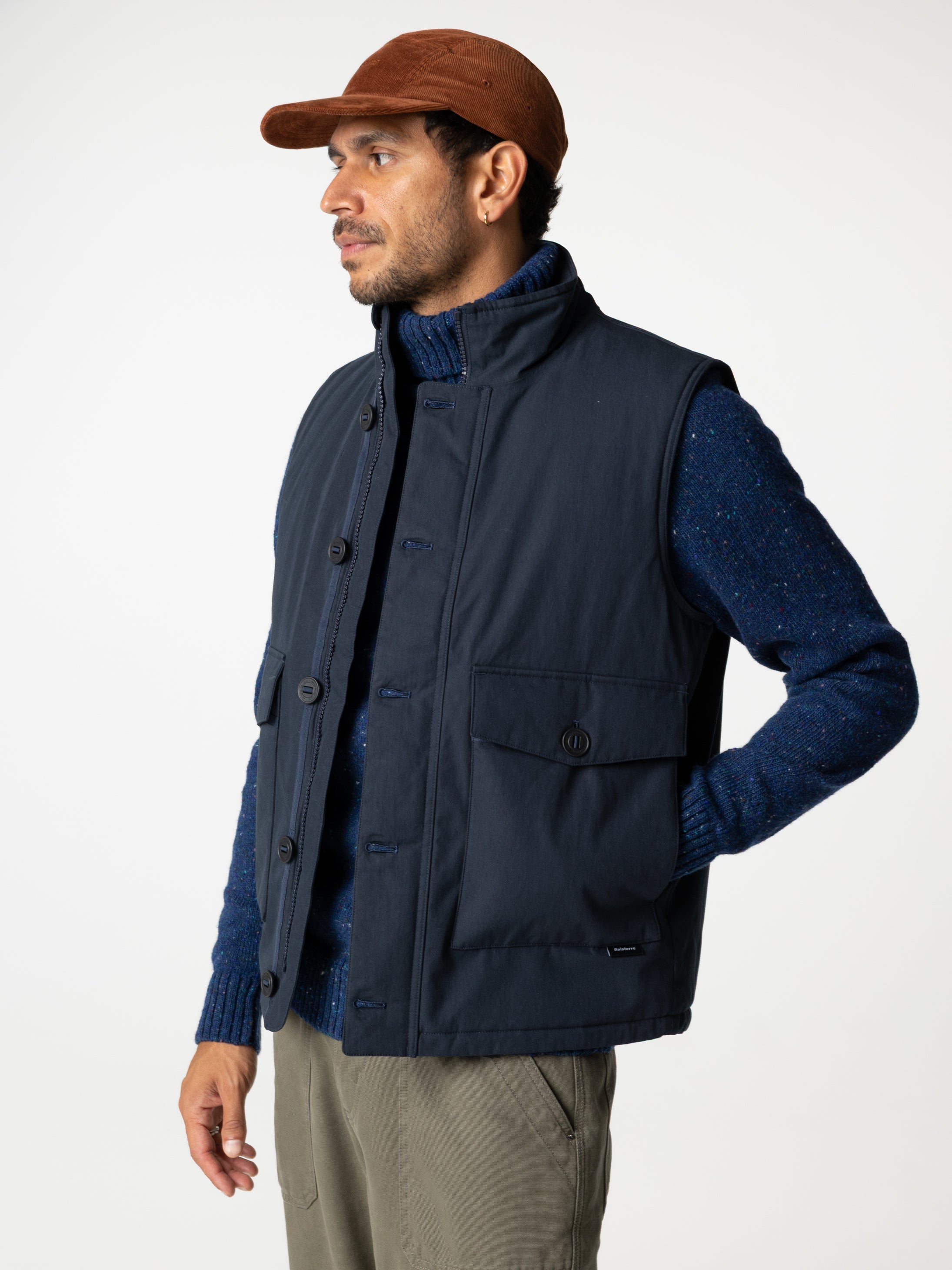 Men Recycled Insulated Gilet in Navy - Shipyard