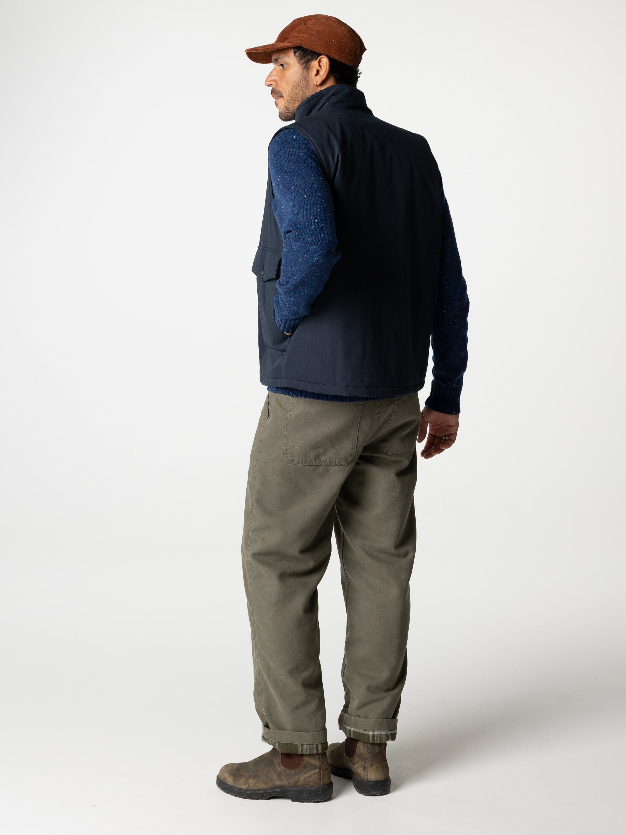 Men Recycled Insulated Gilet in Navy - Shipyard