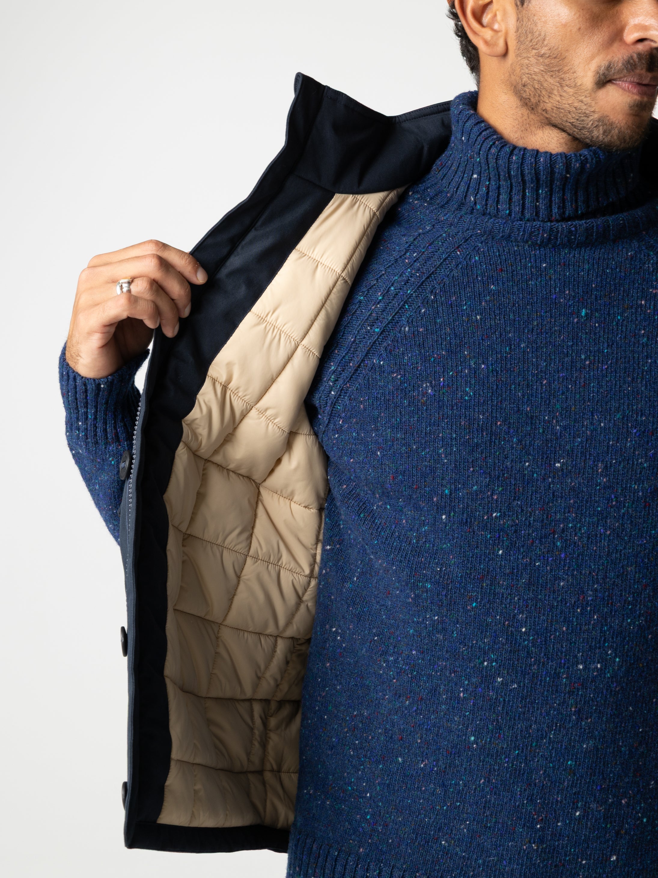 Men Recycled Insulated Gilet in Navy - Shipyard
