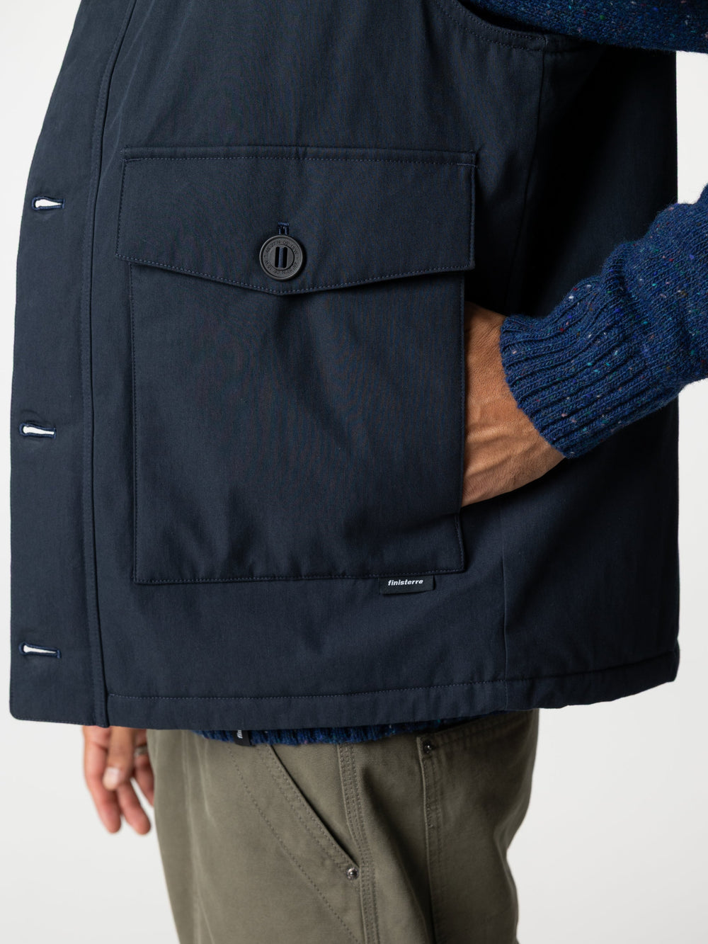 Men Recycled Insulated Gilet in Navy - Shipyard