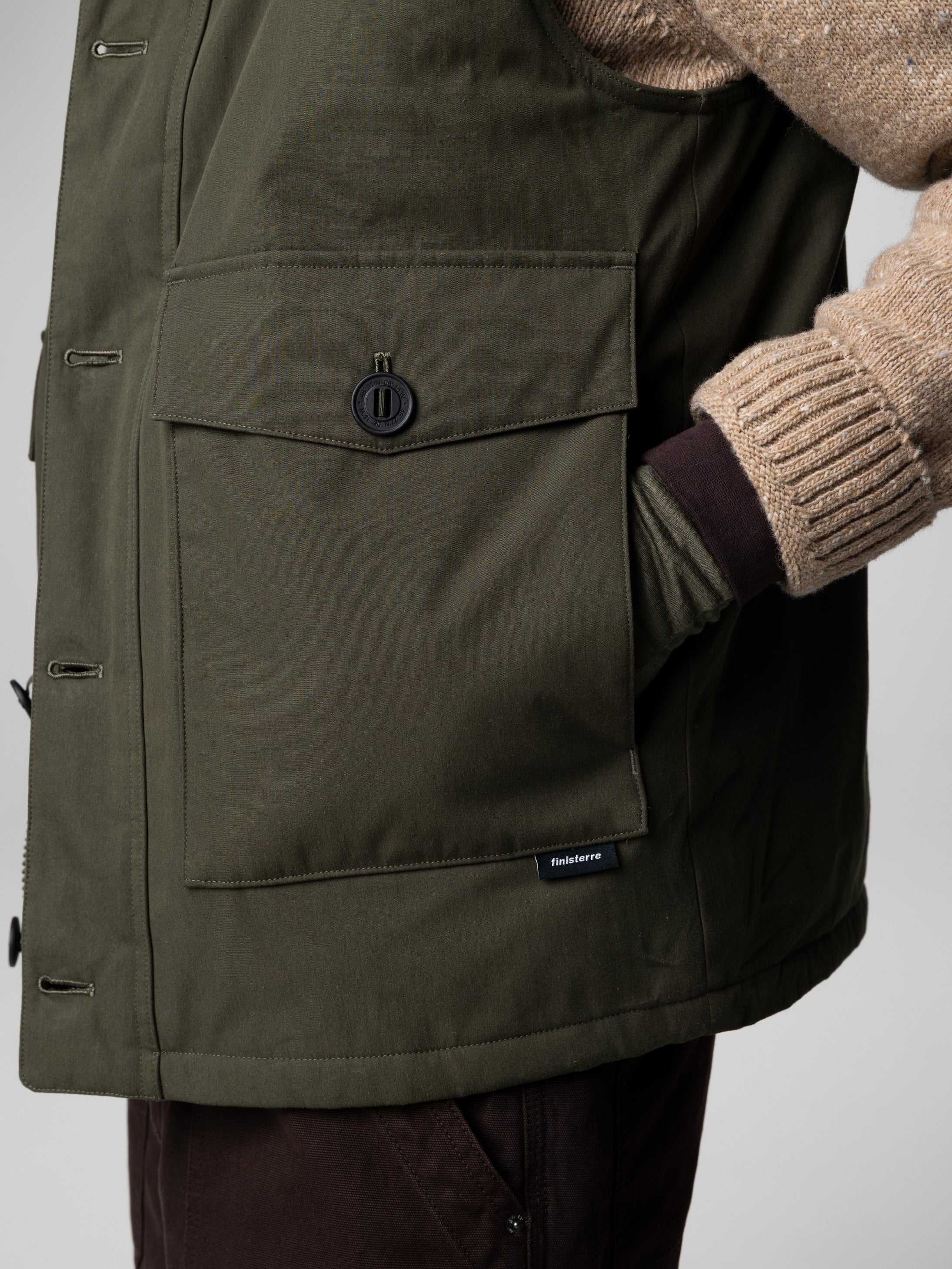 Men Recycled Insulated Gilet in Green - Shipyard