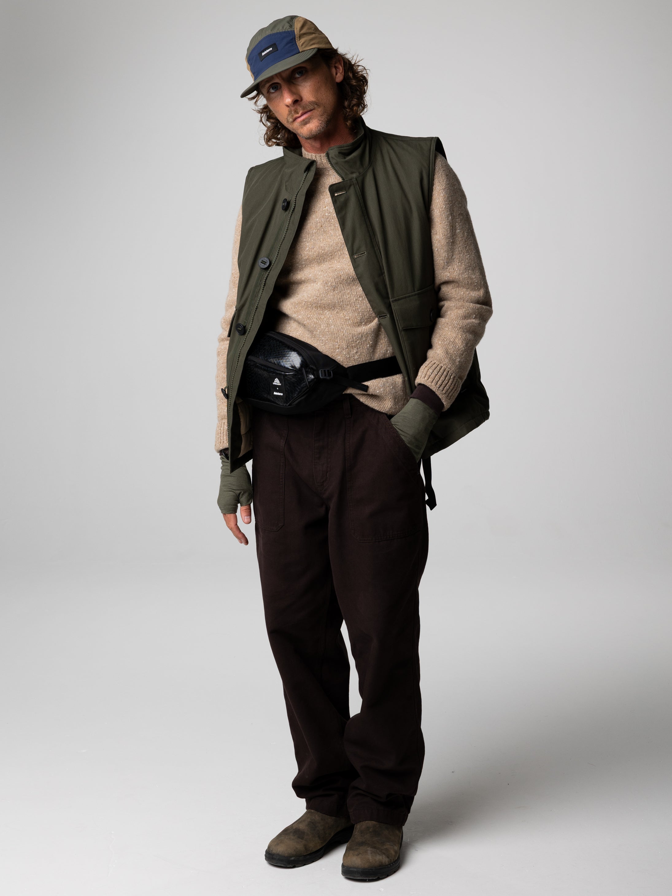 Men Recycled Insulated Gilet in Green - Shipyard