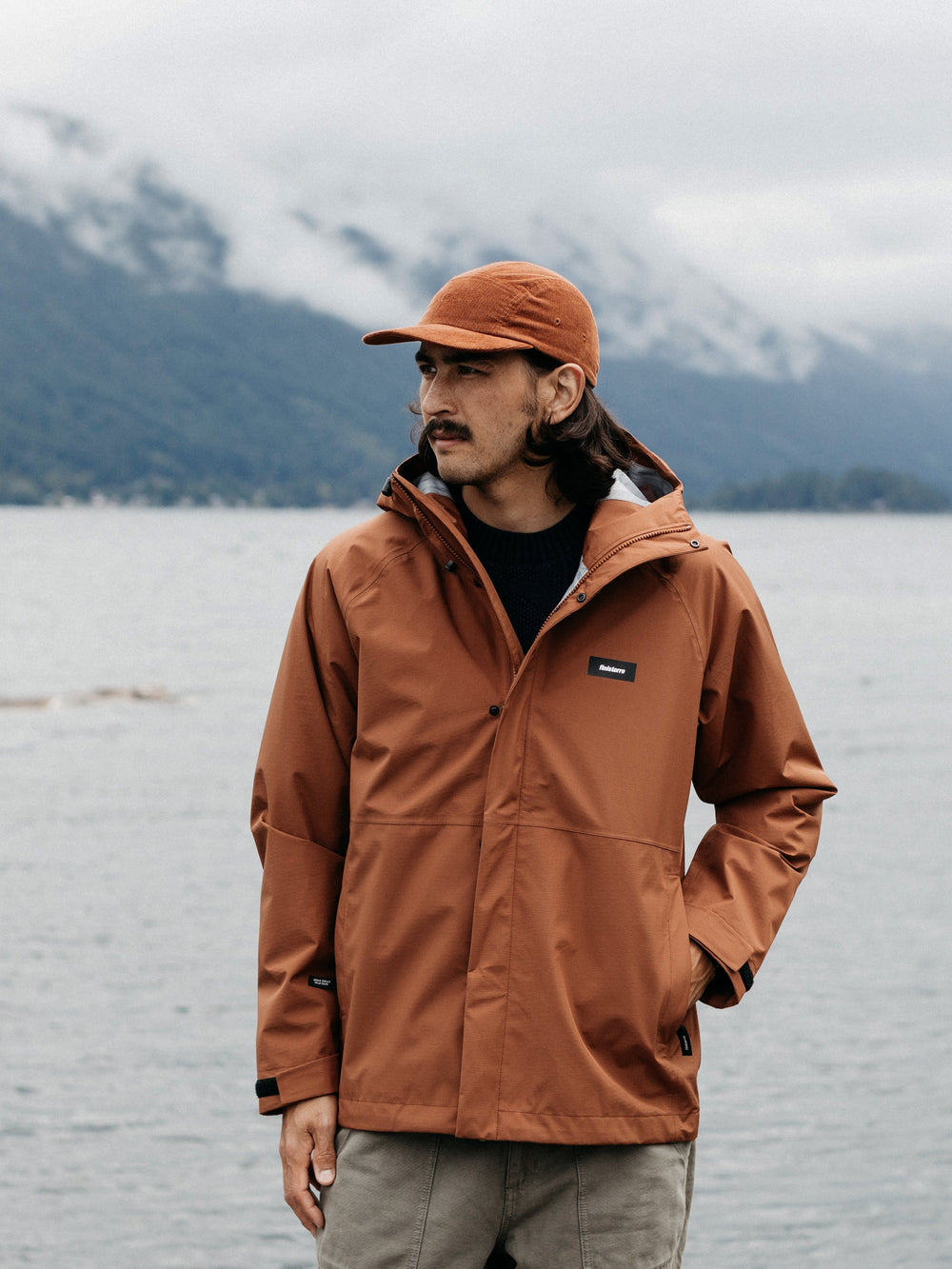 Men Recycled Waterproof Jacket in Pecan - Skybird