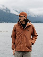 Men Recycled Waterproof Jacket in Pecan - Skybird