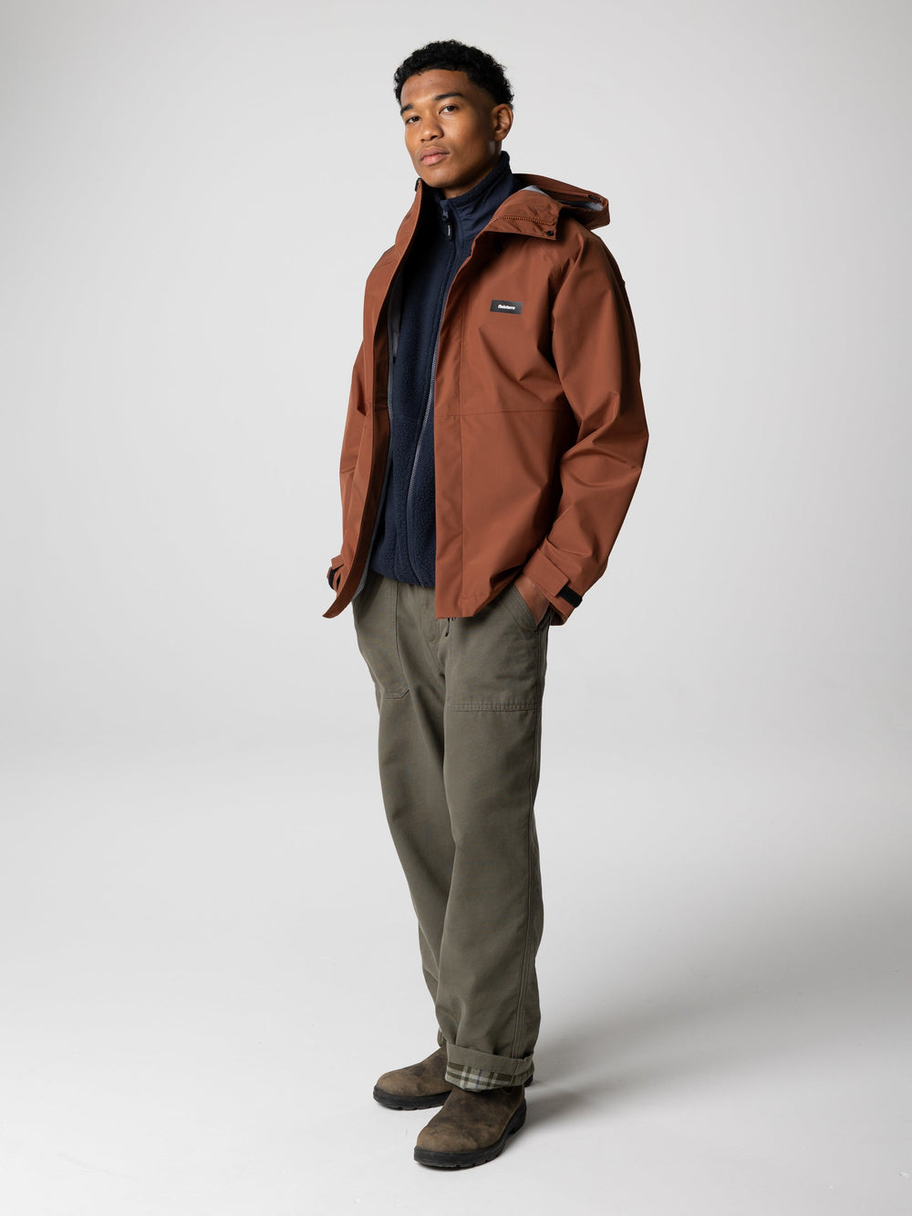 Men Recycled Waterproof Jacket in Pecan - Skybird