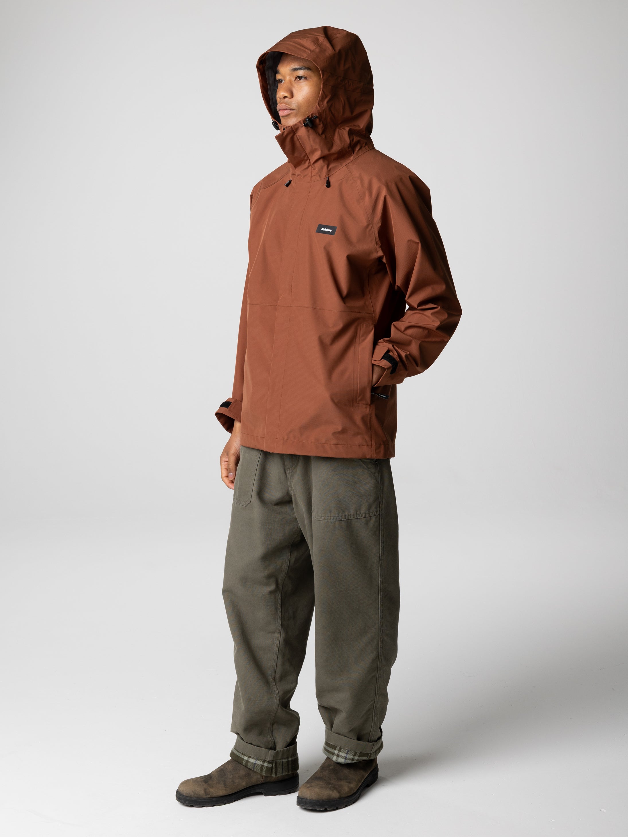 Men Recycled Waterproof Jacket in Pecan - Skybird