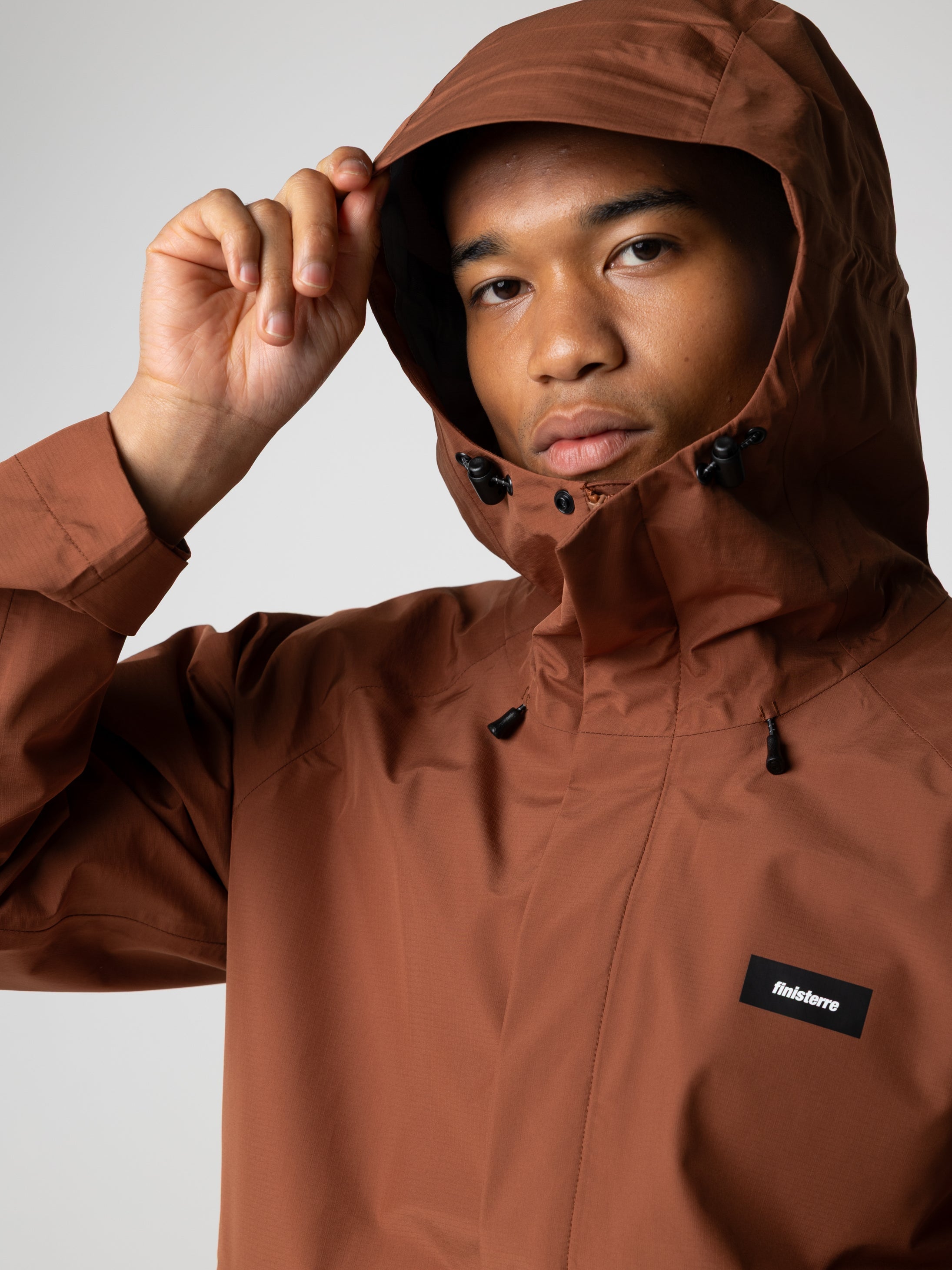 Men Recycled Waterproof Jacket in Pecan - Skybird