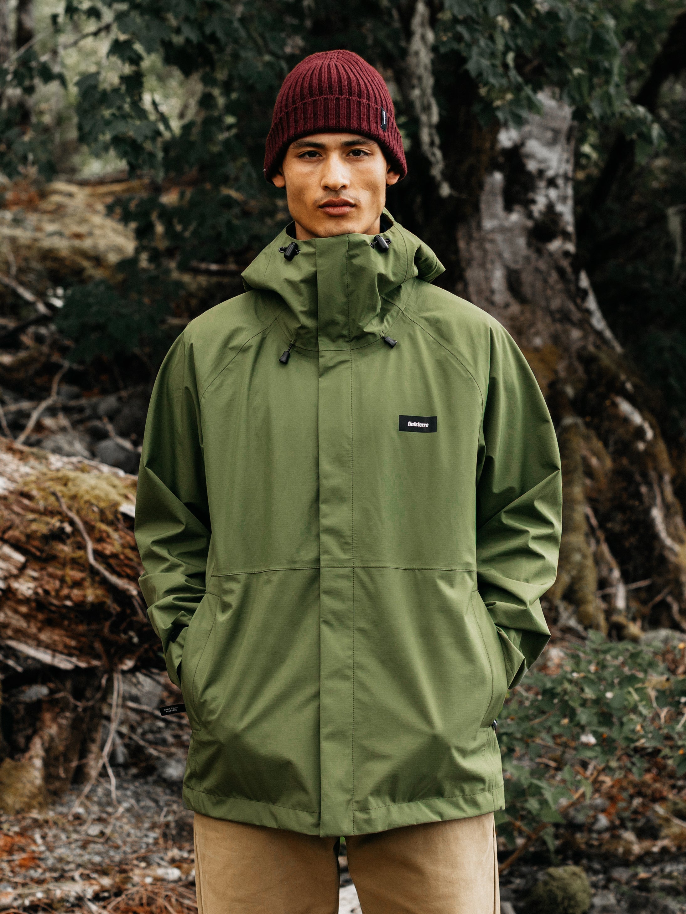 Men Recycled Waterproof Jacket in Seagrass - Skybird