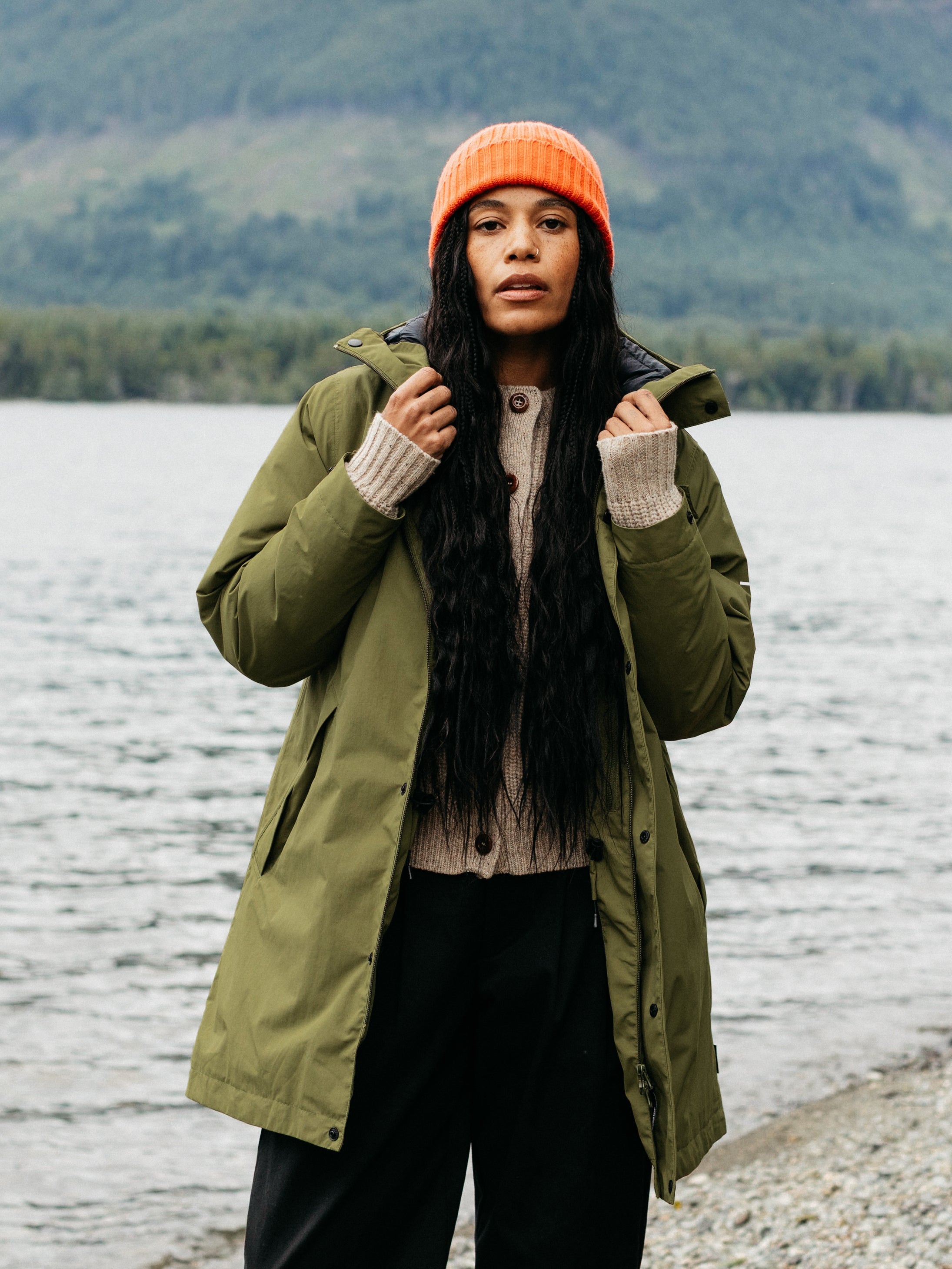 Women Recycled Waterproof Parka in Green - Skye