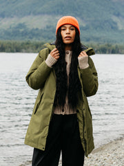 Women Recycled Waterproof Parka in Green - Skye
