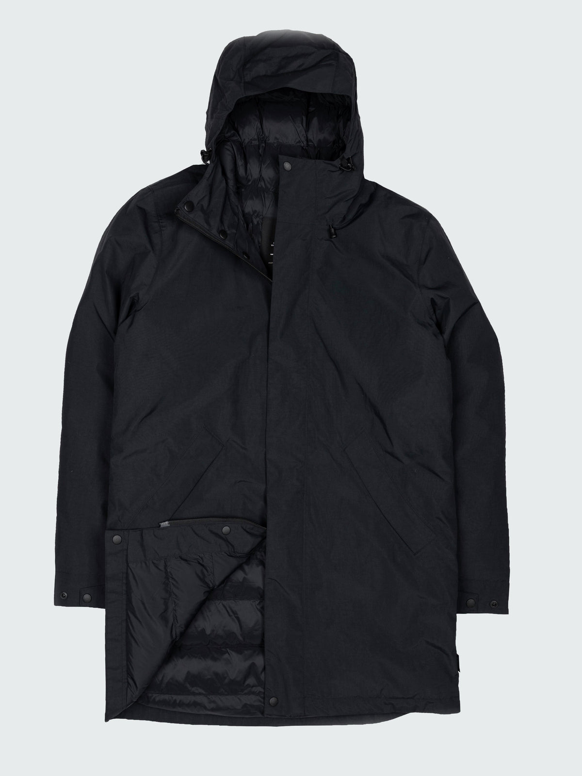 Men Recycled Waterproof Parka in Black - Solway