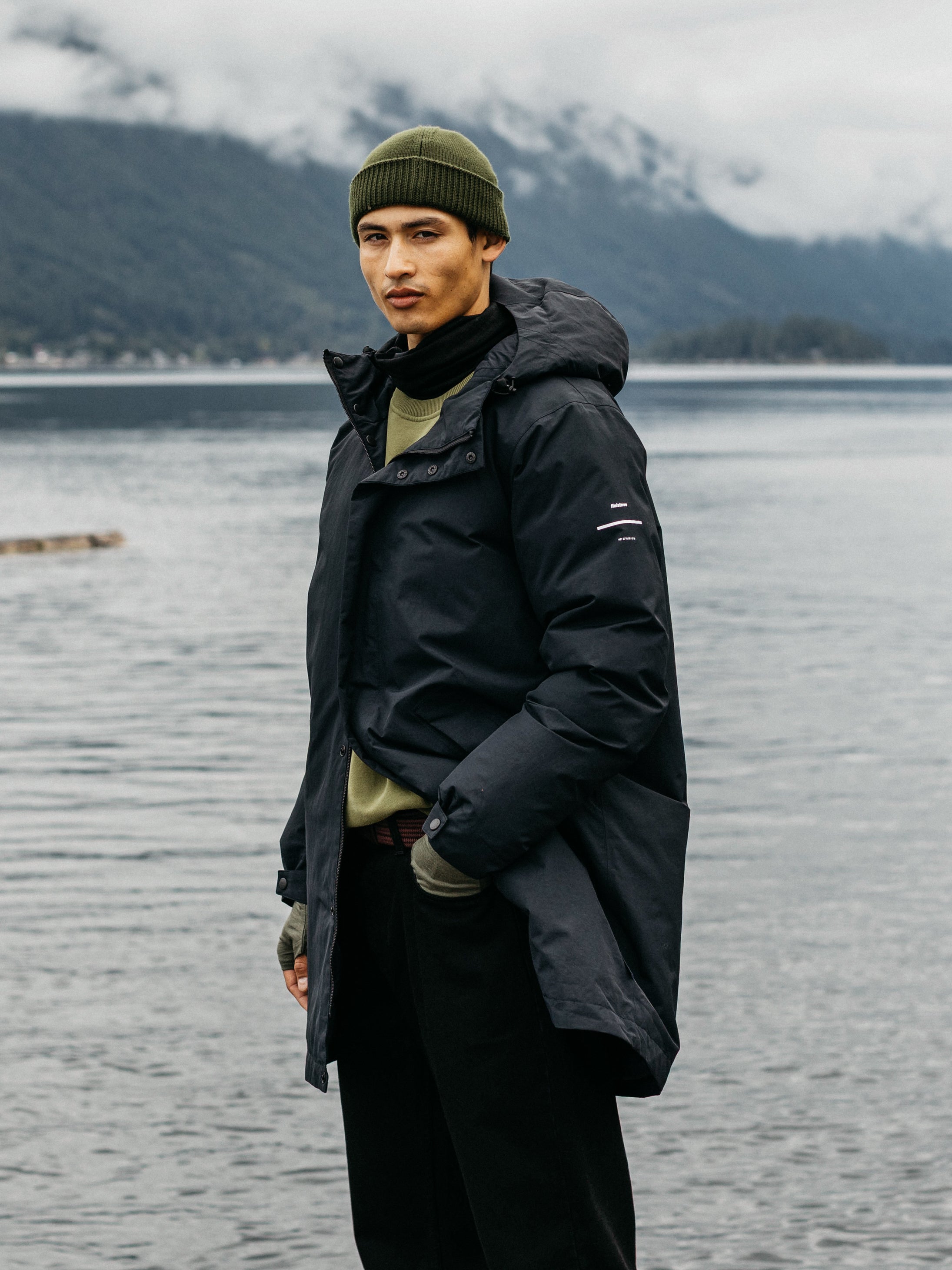 Men Recycled Waterproof Parka in Black - Solway