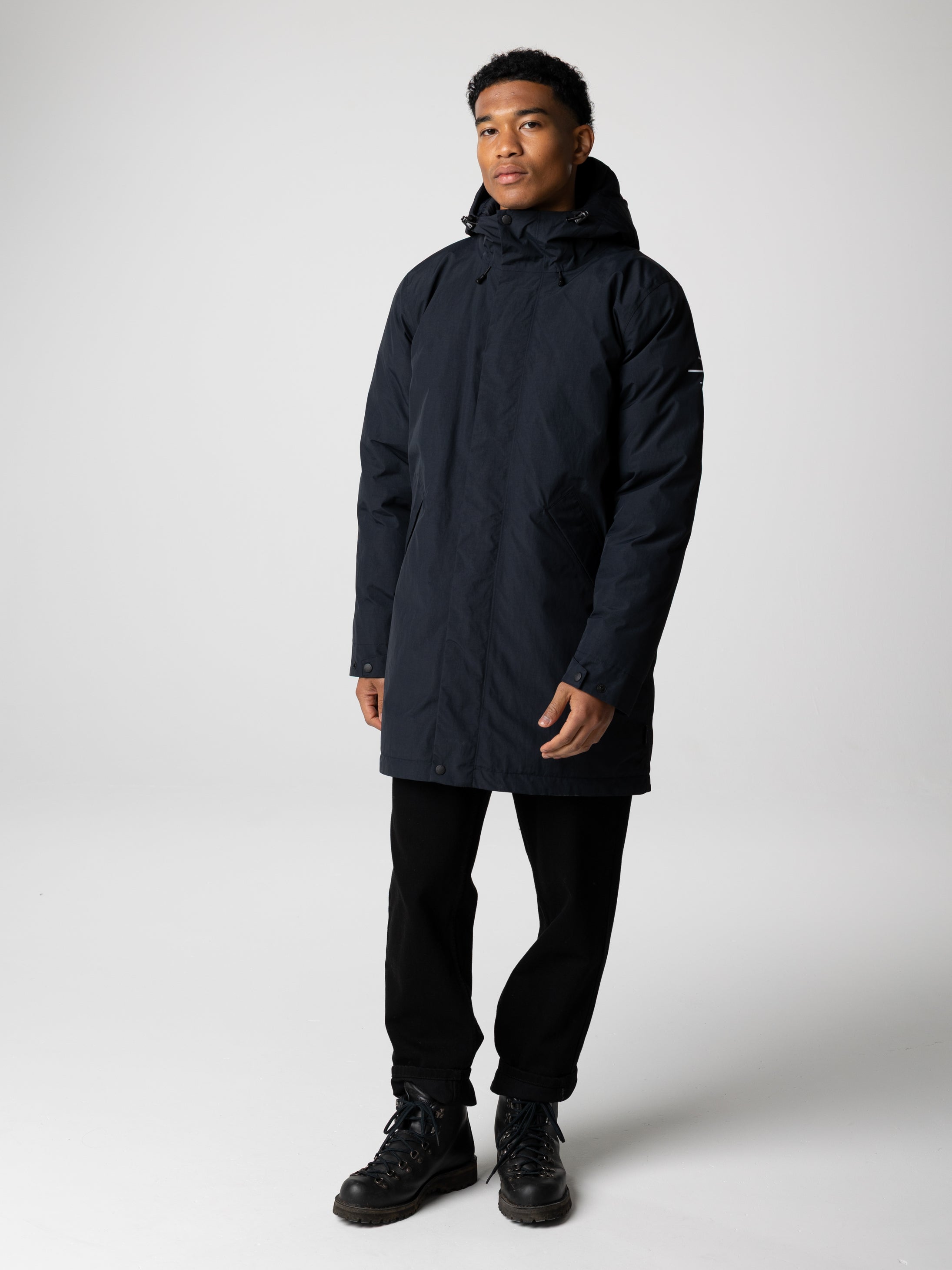 Men Recycled Waterproof Parka in Black - Solway