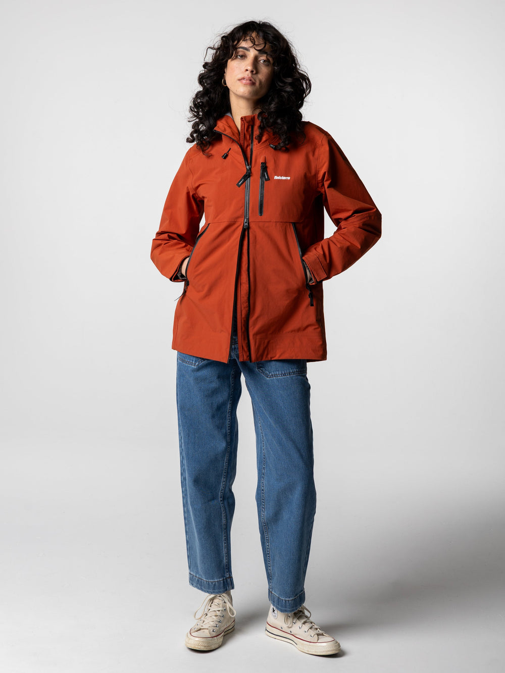 Women Recycled Waterproof Jacket in Terracotta - Stormbird