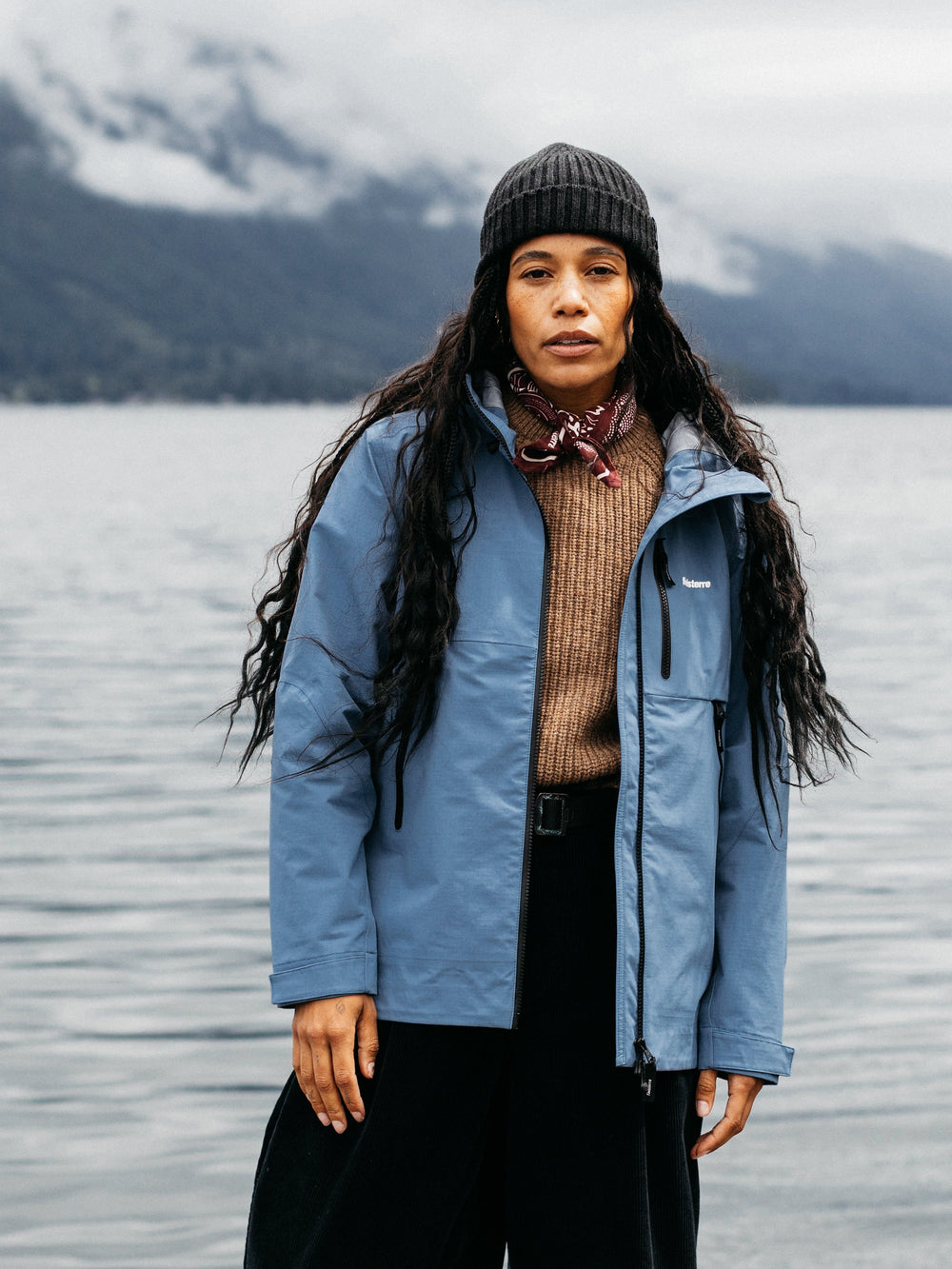Women Recycled Waterproof Jacket in Blue - Stormbird