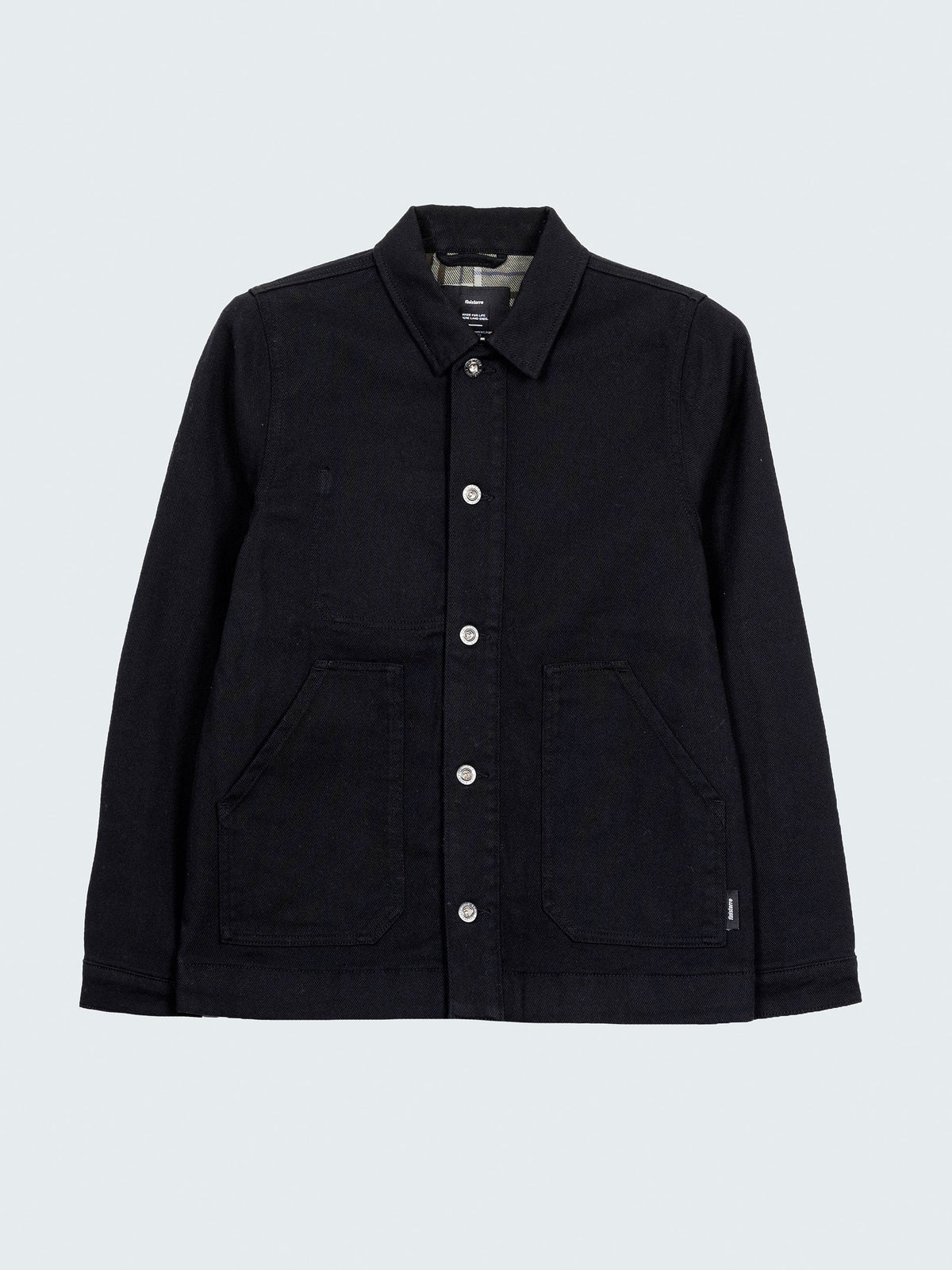 Women Organic Cotton Flannel Lined Chore Jacket in Black - Yarrel