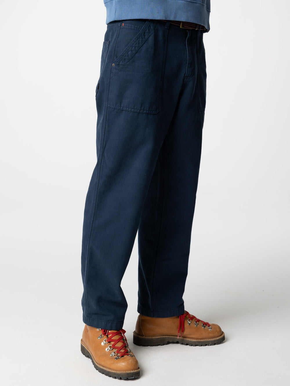 Men Organic Cotton Trouser in Navy - Basset