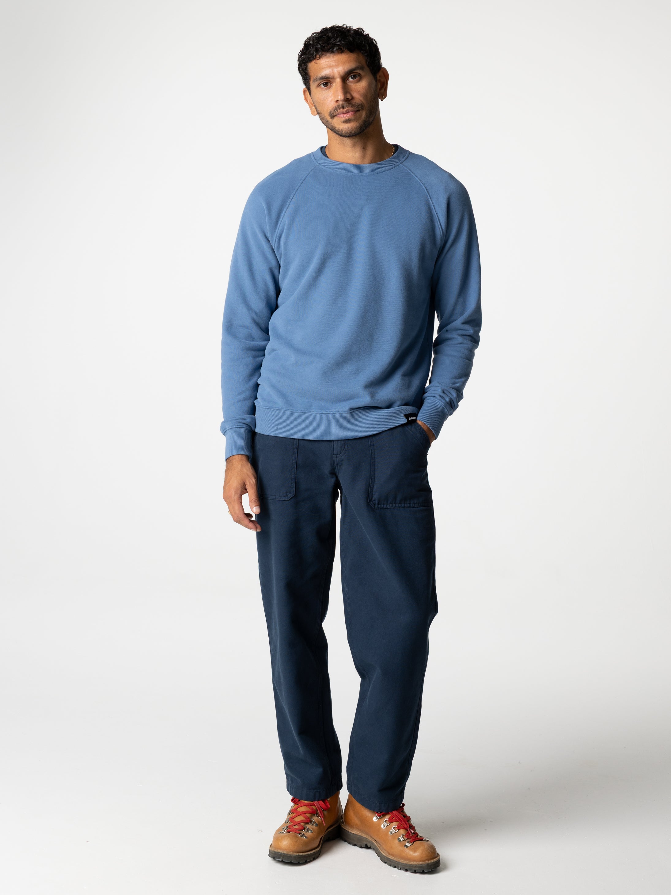 Men Organic Cotton Trouser in Navy - Basset